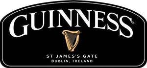 New "Guinness St. James Gate Dublin, Ireland" Shaped Embossed Metal Sign.18.25"W x 8.5"H.