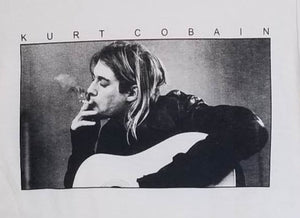 new kurt cobain smoking unisex silkscreen t-shirt available from small-2xl women unisex nirvana music men grunge apparel adult shirts tops
