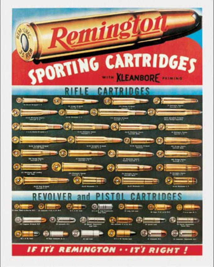 new remington sporting cartridges advertisement size chart wall art metal sign 12.5width x 16height decor guns adult novelty