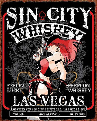 new sin city whiskey bar home wall decor metal sign 12.5width x 16height women whiskey decor unisex mom cave men man las vegas drinks dads garage bar sign alcohol advertising novelty
