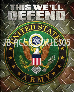 new this will defend united states army military memorabilia wall art metal sign 12.5width x 16height decor usa patriotic military army america novelty