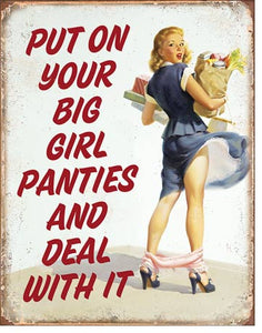 new put on your big girl panties and deal with it metal sign mom cave 12.5widthx16height women wall decor funny adult humor adult novelty