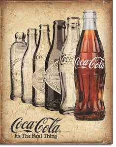 new coca cola its the real thing vintage advertising memorabilia metal sign 12.5widthx16height decor soda drinks