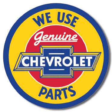 new we use genuine chevrolet parts shop sign wall art man cave metal sign 11.75 round decor transportation lowrider general motors chevy cars auto novelty
