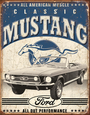 new classic mustang distressed man cave wall art shop metal sign 12.5widthx16height decor ford auto transportation ford motor cars