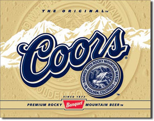 new coors classic label advertising memorabilia wall art man cave metal sign 16width x 12.5height beer cerveza alcohol decor adult