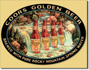 new coors waterfall advertising memorabilia wall art man cave metal sign 16widthx12.5height decor novelty vintage beer cerveza alcohol