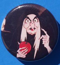 Load image into Gallery viewer, new disney villains button set of 4 fashion buttons are 1.25 inches in size Set Includes Cruella De Ville Evil Queen Malificent Ursula witches cartoons movies animation snow white the little mermaid 100 dalmations sleeping beauty fantasy collection pinback
