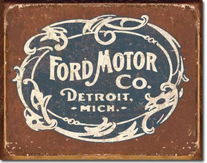 new ford historic logo distressed man cave wall art shop metal sign 16width x 12.5height wall decor trucks transportation mustang cars auto novelty