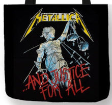 Load image into Gallery viewer, new metallica and justice for all canvas tote bags image is printed on both sides women unisex tote bag music metal men apparel handbags
