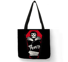 Load image into Gallery viewer, new misfits horror business canvas tote bags image is printed on both sides women men unisex punk music hardcore punk apparel handbags
