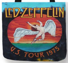 Load image into Gallery viewer, new led zeppelin 1975 us tour canvas tote bags image is printed on both sides women unisex men classic rock music apparel handbags
