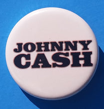 Load image into Gallery viewer, new johnny cash button set of 3 fashion buttons are 1.25 inches in size Set Include Johnny Cash With Guitar Johnny Cash Logo On White Johnny Cash Middle Finger tv music movie collection pinback
