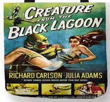 Load image into Gallery viewer, new creature from the black lagoon movie cover canvas tote bags image is printed on both sides apparel movies unisex vintage hollywood horror handbags
