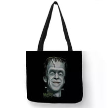 Load image into Gallery viewer, new herman munster canvas tote bags image is printed on both sides women unisex vintage hollywood the munsters men apparel handbags
