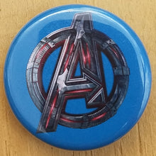 Load image into Gallery viewer, new the avengers button set of 4 fashion buttons are 1.25 and 1.50 inches in size Set Includes Captain America Incredible Hulk Spiderman Shooting Web The Avengers Logo tv superhero patriotic movie collection cartoon pinback america
