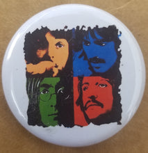 Load image into Gallery viewer, new the beatles button set of 4 fashion buttons are 1.25 inches in size Set Includes Black N White Group Picture Color Pictures On White Group Color Let It Be Yellow Submarine music collection classic rock pinback
