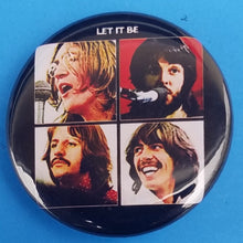 Load image into Gallery viewer, new the beatles button set of 4 fashion buttons are 1.25 inches in size Set Includes Black N White Group Picture Color Pictures On White Group Color Let It Be Yellow Submarine music collection classic rock pinback
