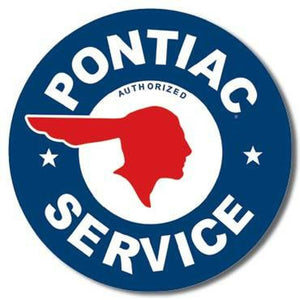 new pontiac service man cave round metal sign 12 wall decor general motors auto aluminum novelty