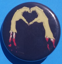 Load image into Gallery viewer, new skeleton button set of 5 fashion buttons are 1.25 inches in size Set Includes Frida Kahlo Smoking Skull Frida Kahlo Sugaskull Skull Skeleton Couple Back To Back Color Chartreuse Skeleton Couple Drinking Zombie Heart Hands drinking collection buttons pinback
