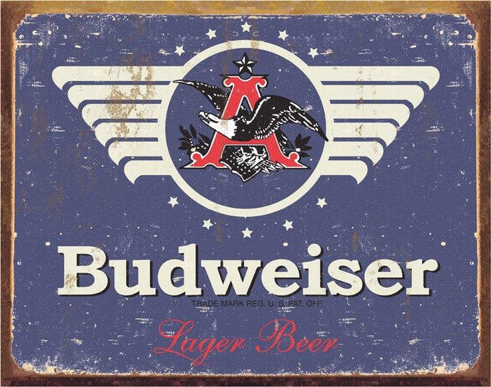 new budweiser vintage 1936 logo bar man cave metal sign 16width x 12.5height anheuser bush bottled beers beer cerveza wall decor adult