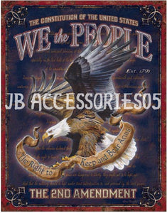 new we the people 2nd amendment proud patriotic wall art metal sign 12.5width x 16height decor usa smith wesson patriotic colt america 2nd amendment novelty