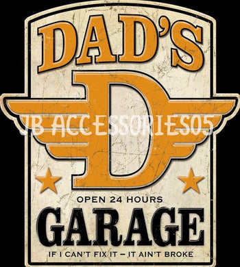new dads garage large embossed aluminum die cut sign 23width x 20.5height man cave garage sign decor adult novelty