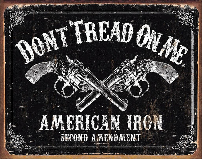 new dont tread on me american iron second amendment wall art metal sign 16width x 12.5height wall decor usmc navy military marines air force army novelty