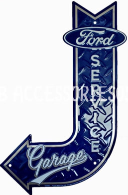 new ford service garage bent arrow aluminum die cut sign 11.5wide x 17.5tall man cave ford motors cars auto novelty wall decor