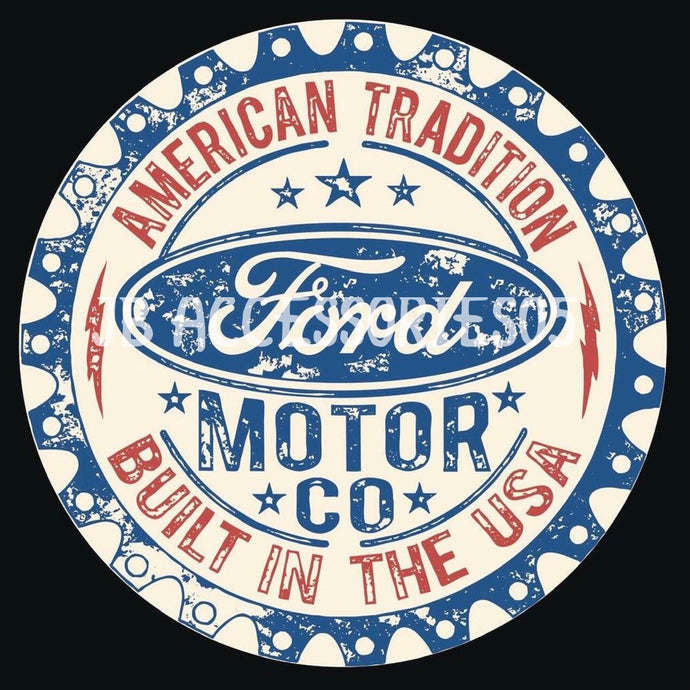 new built in the usa ford round sign 12 wall decor trucks transportation ford motors ford auto novelty