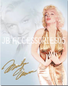 new marilyn monroe gold dress vintage hollywood wall art metal sign 12.5width x 16height decor movie novelty