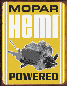 new mopar hemi powered vintage looking metal sign 12.5width x 16height trucks transportation dodge cars novelty