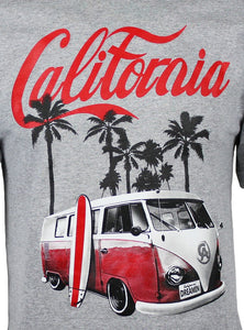 new california dreaming with vw bus men silkscreen t-shirt available in small-3xl apparel unisex adult shirts tops
