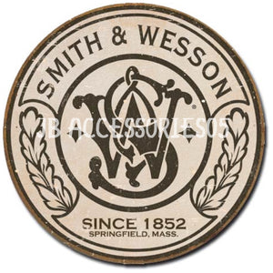 new smith wesson distressed man cave wall art shop metal sign 11.75round decor advertising guns novelty