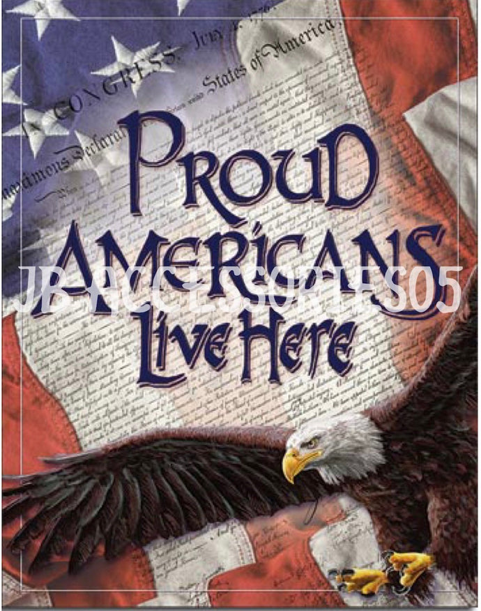 new proud american lives here patrioitc american wall art metal sign 12.5width x 16height wall decor usmc usa patriotic navy marines army america air force novelty